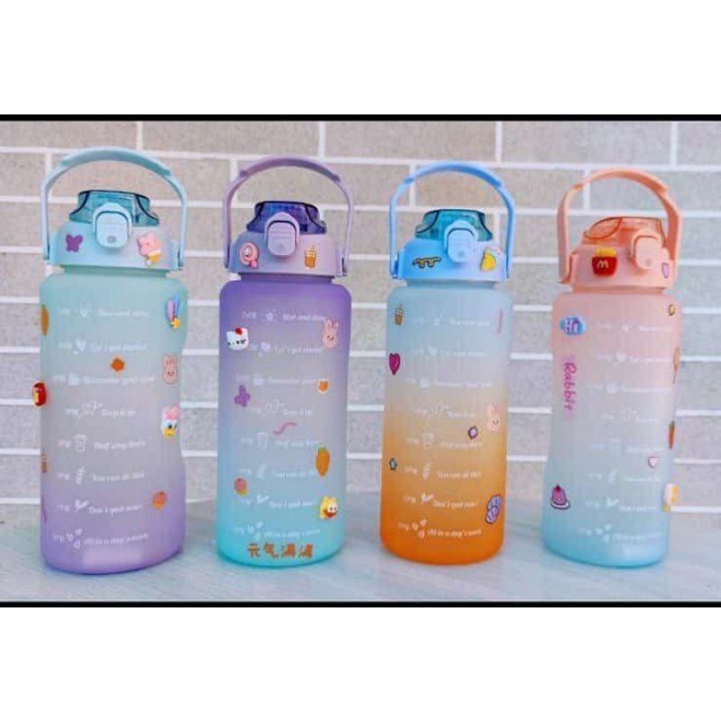 Botol rainbow viral 2 liter - sticker ready harga 60 rb