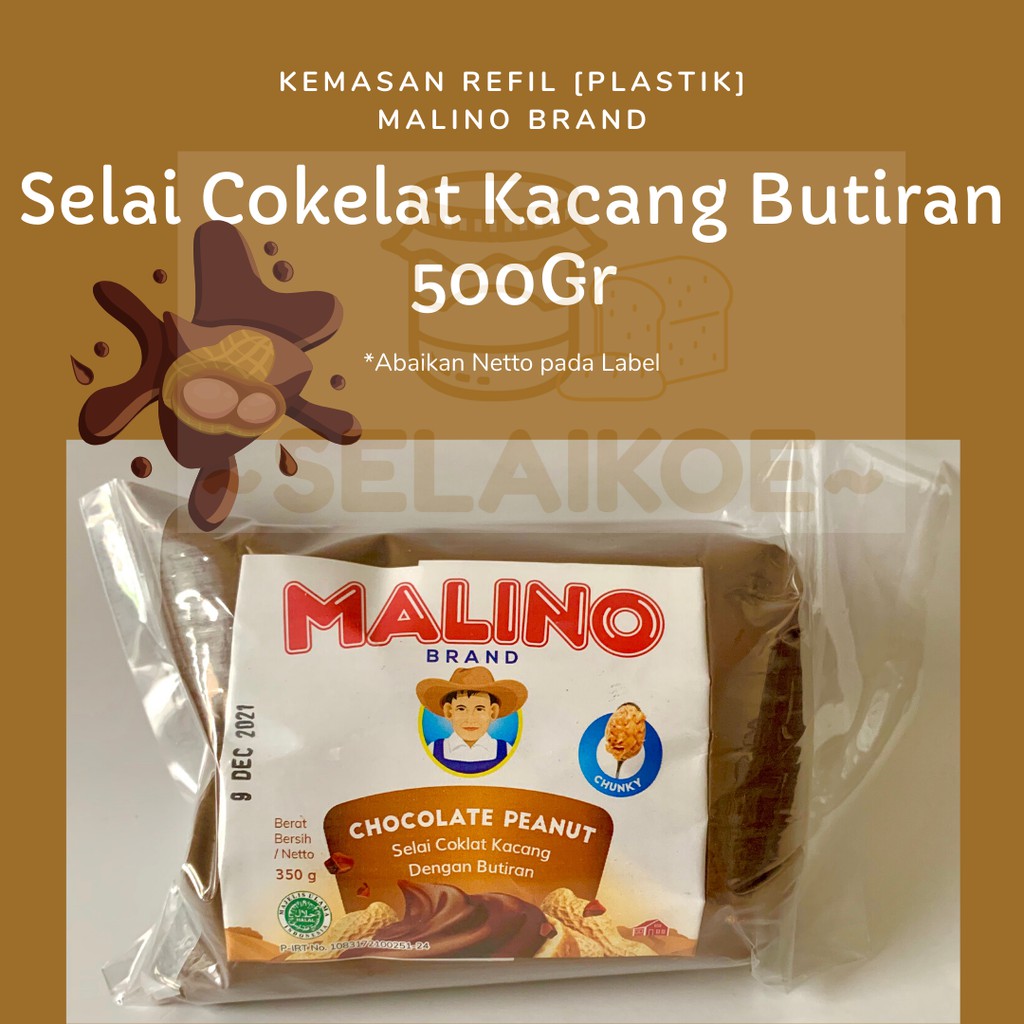 

Selai Cokelat Kacang Butiran Choco Peanut Chunky 500gr - MALINO BRAND