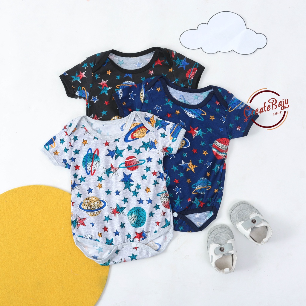 BAJU BAYI JUMPER BAYI 3-12 BULAN JUMPSUIT BAYI MOTIF PRINTING PLANET FASHION TERMURAH