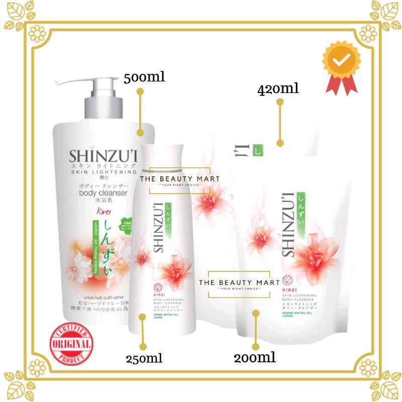 SHINZUI Lightening Body Cleanser | Sabun Cair Shinzu'i | Body Wash 500ml | Shinzui Sabun Cair 500ml | 250ml | Refill 200ml | 420ml