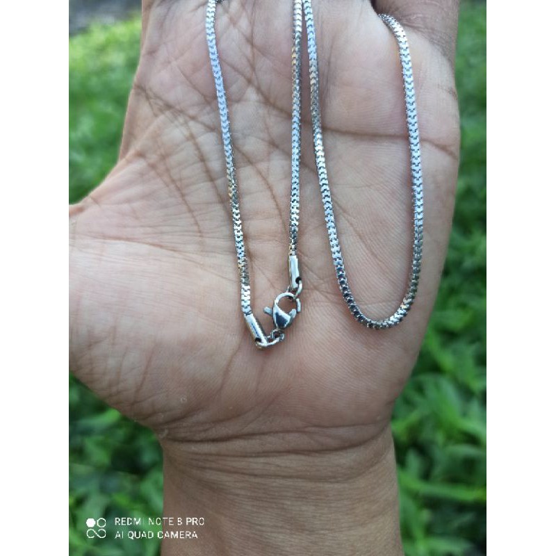 KALUNG TITANIUM MILANO KACA KECIL 1.5 WARNA SILVER