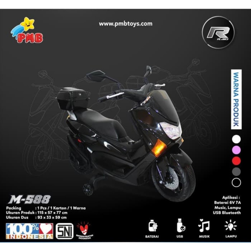 motor aki anak pmb nmax m588 m 588 raid