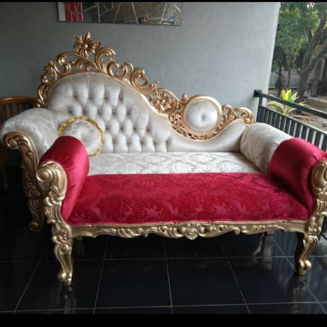 Sofa stool ukir gold