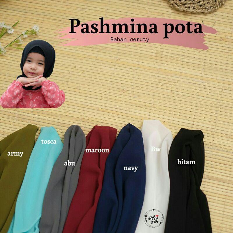 PASHMINA POTA ANAK | PASHMINA TALI KARET MURAH| PASHMINA INSTAN ANAK | JILBAB ANAK |