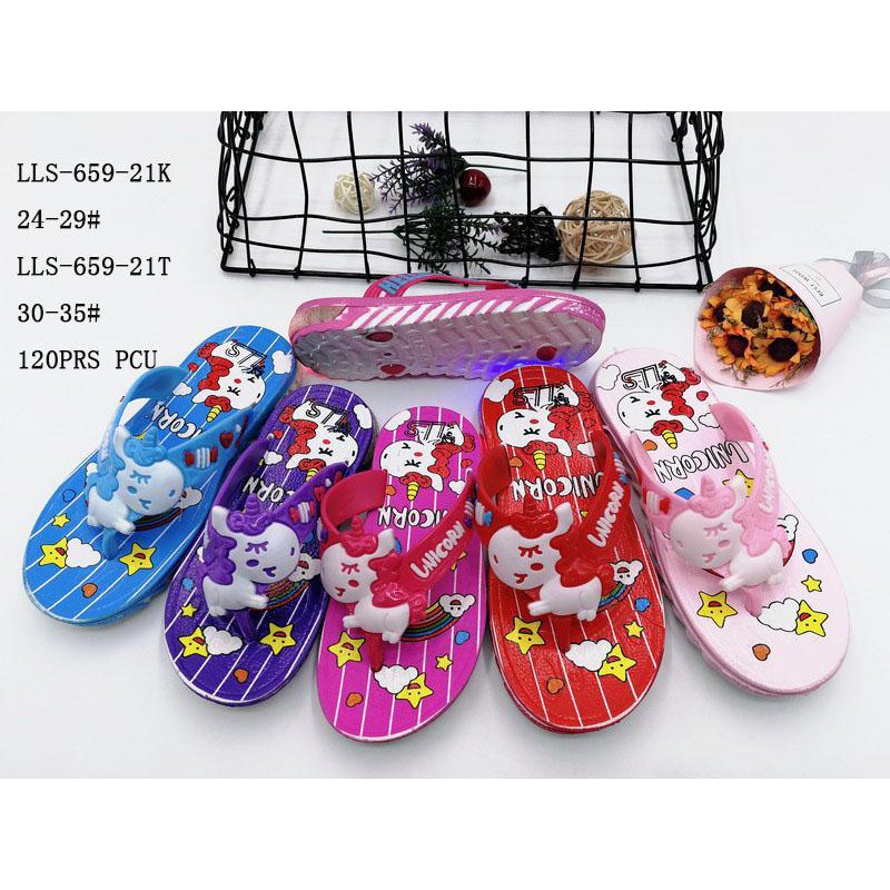  SANDAL  JEPIT  ANAK Unicorn  LED 659 21 import 30 35 Shopee 