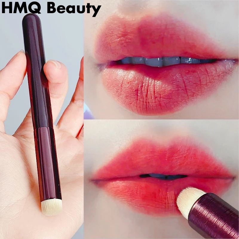 Brush makeup portable Kepala Bulat Untuk lipstick / concealer