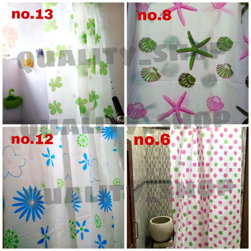 Tirai kamar mandi motif polos shower curtain