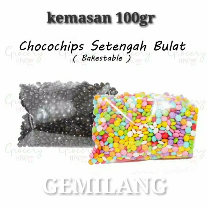 

ELMER CHOCO CHIPS & RAINBOW CHIPS 100gr / CHOCO CHIPS SETENGAH BULAT 100GR