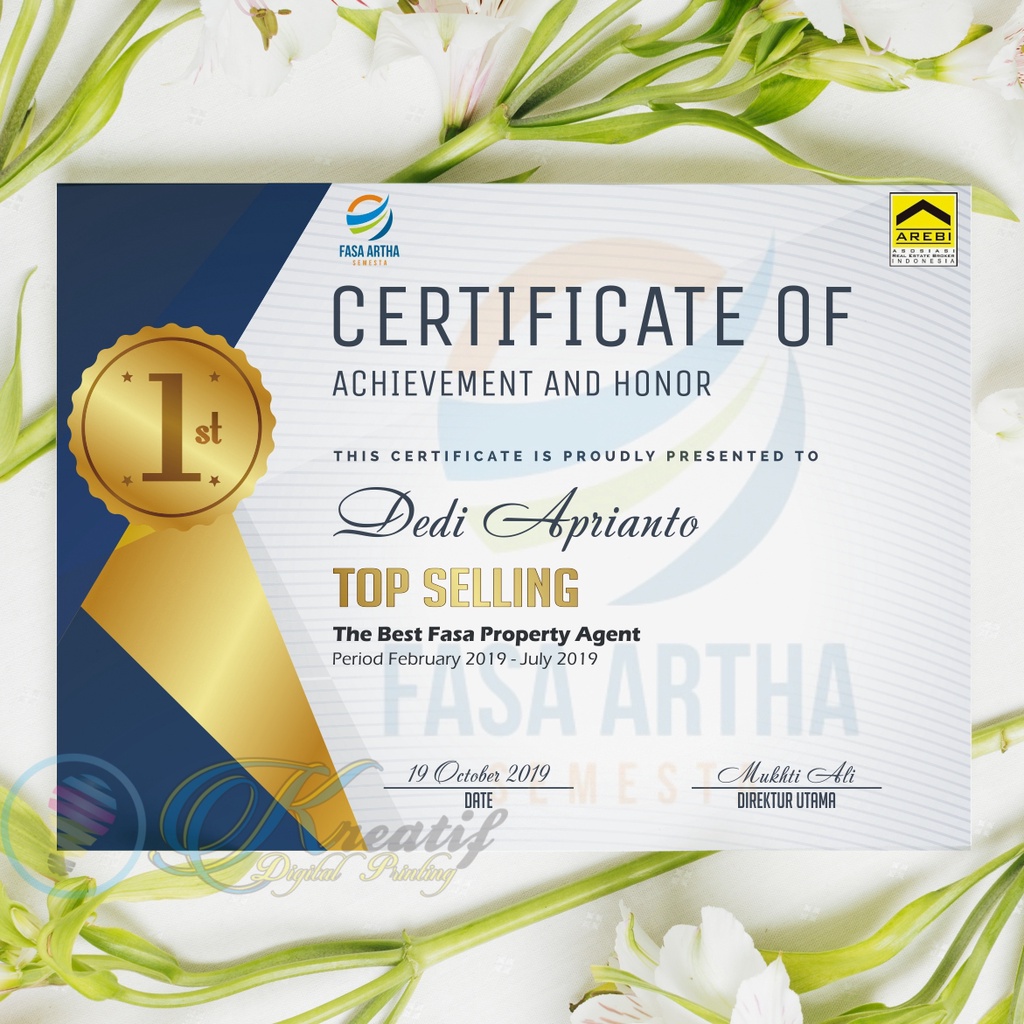 JASA DESAIN SERTIFIKAT/PIAGAM