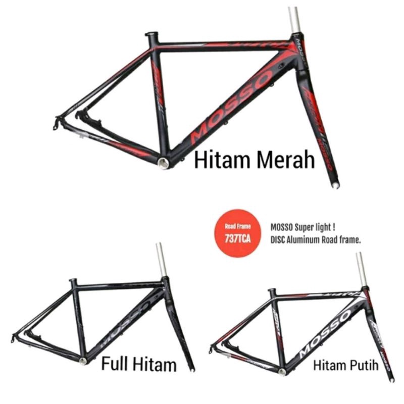 Frame Rangka Sepeda Roadbike Mosso 737TCA Road Bike Moso Seri 737 TCA Sepeda Balap 700c 700 c RimBrake Rim Brake Material Bahan Alloy Fork Carbon