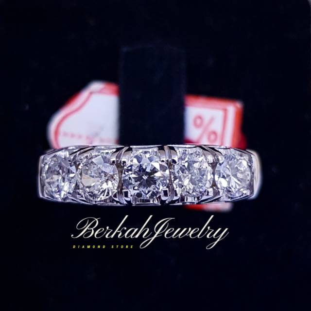 Cincin emas berlian asli 0,95 ct Banjar natural diamond sertifikat