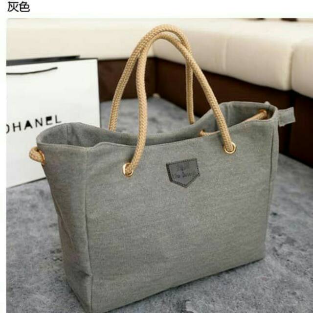 Tas kanvas tali handbag kanvas korean style fashion