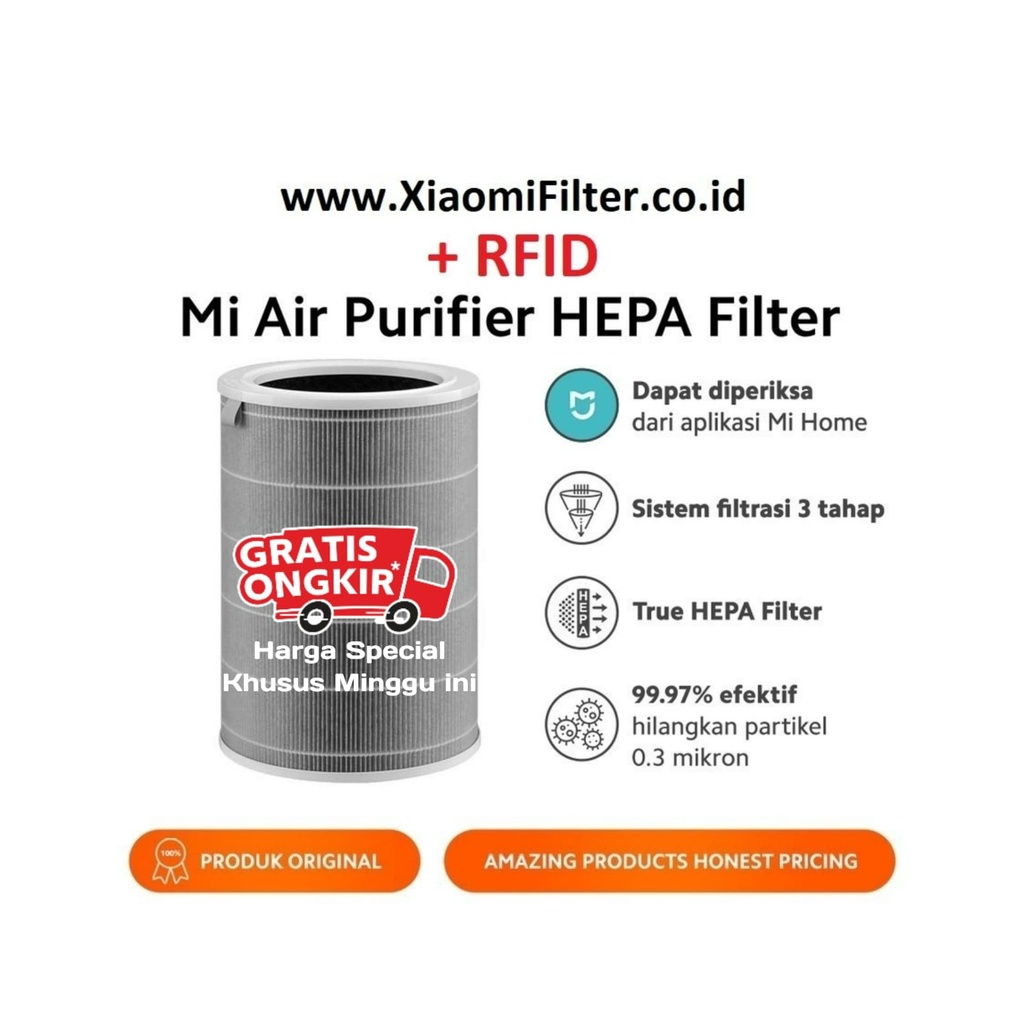 Filter Xiaomi Mi True Air Purifier Hepa Filter Antibacterial Replace , air purifier hepa filter 3/3C/3H/Pro/2/2S/2H Pemantauan Real Time Filter 3 Lapis 360° Menyaring Partikel,Air Cleaner Filter