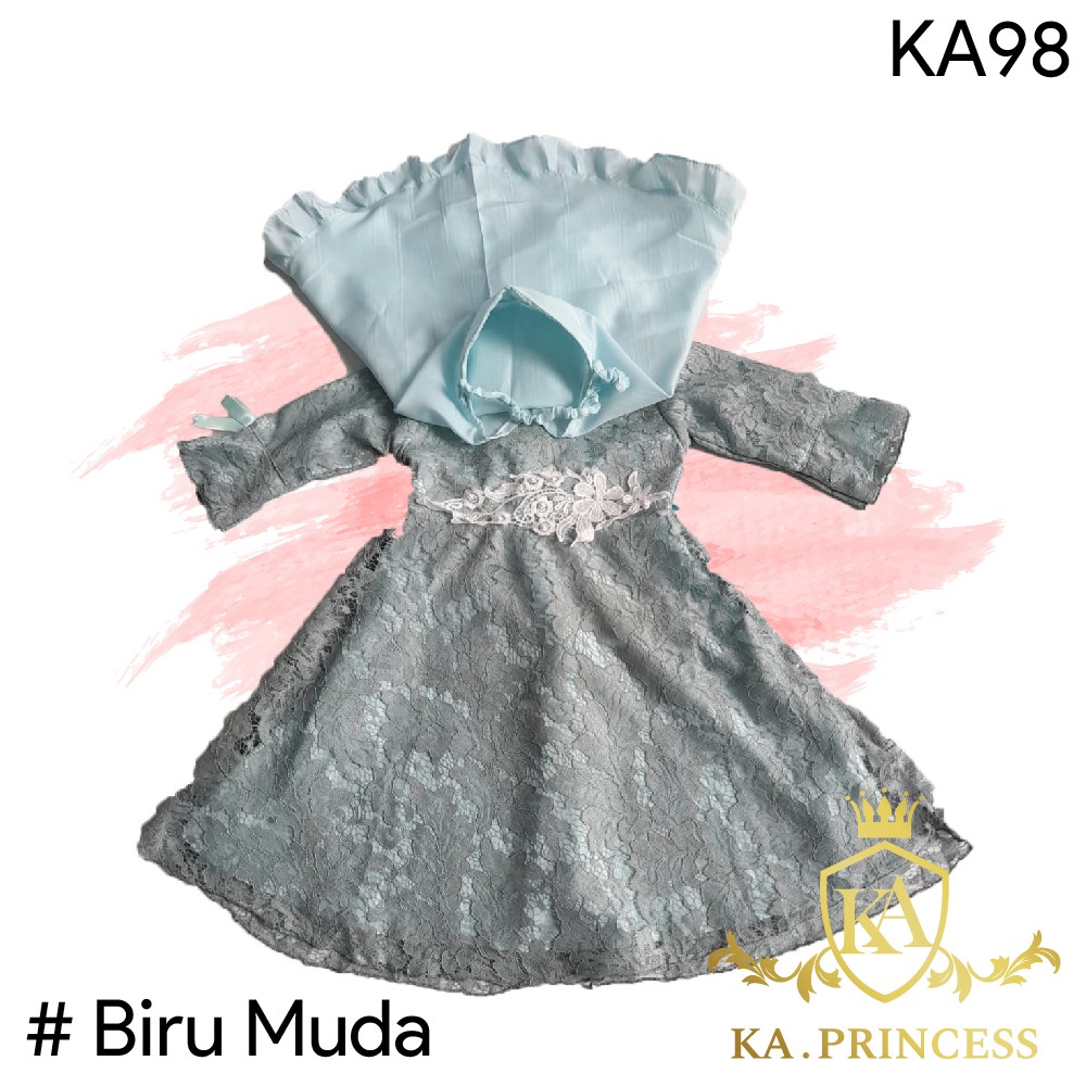 Baju Muslim Anak Perempuan Gamis Anak Perempuan 1-2tahun Gamis Princess Baju Pesta Murah KA98 Gaun S