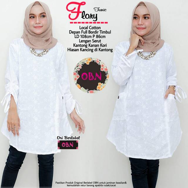 Baju tunik hijabers cantik warna putih Shopee Indonesia Baju tunik hijabers cantik warna putih Shopee Indonesia