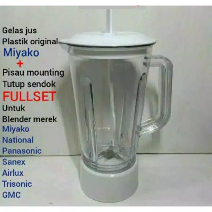 Gelas Jus Plastik  + Pisau  , MTG  Blender  + Tutup Sendok Miyako