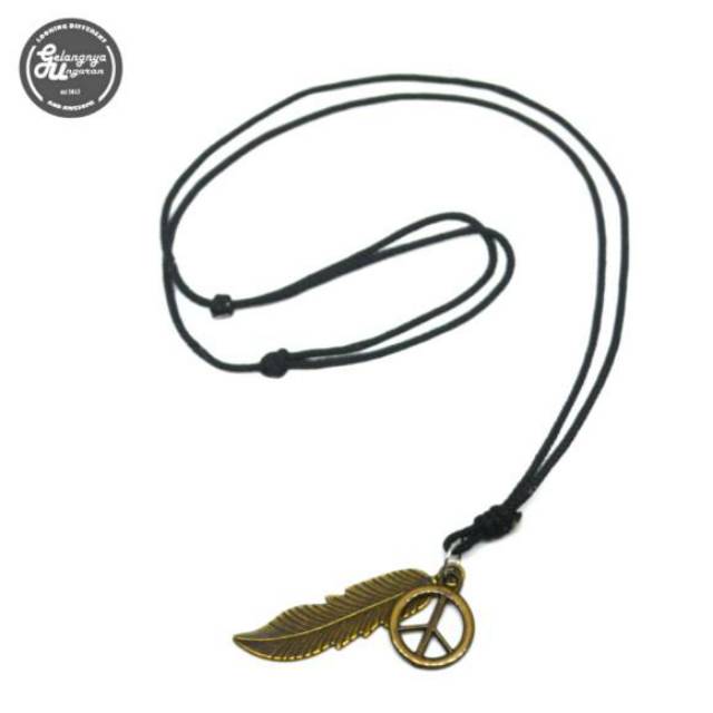 kalung daun + Peace