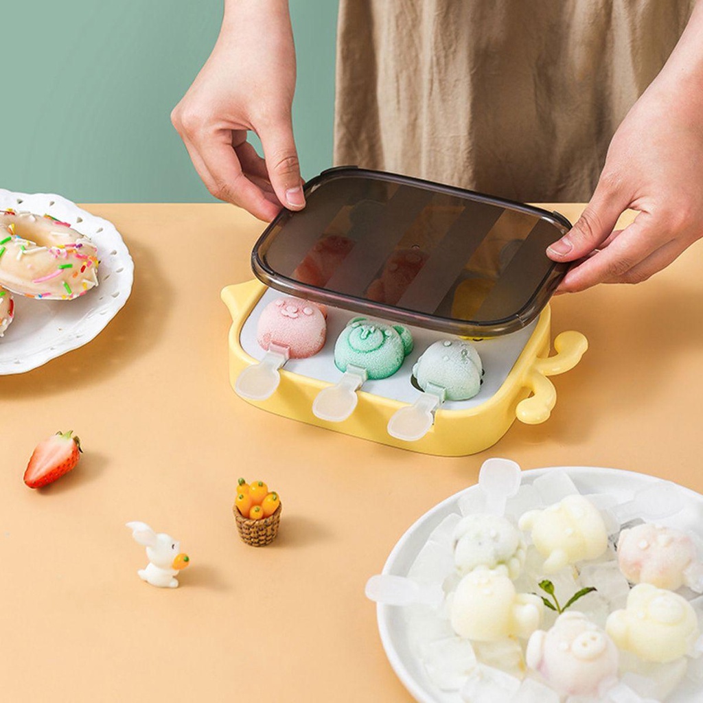 [Elegan] Cetakan Es Loli Anak Dewasa Frozen Reusable Kitchen Silikon Mudah Dilepas Cetakan Es Krim