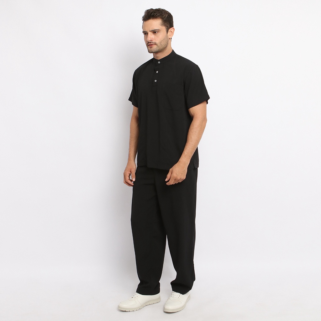 Baju Jaga MSS - BLACK Scrubs on Call Flowy Lengan Pendek