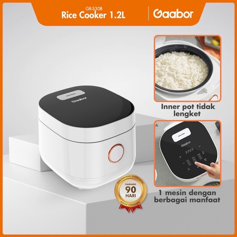 Gaabor Rice Cooker 1,2 L Penanak Nasi 3-4 Porsi Alat Masak Nasi Smart Micro Processor - Putih / GR-S30B