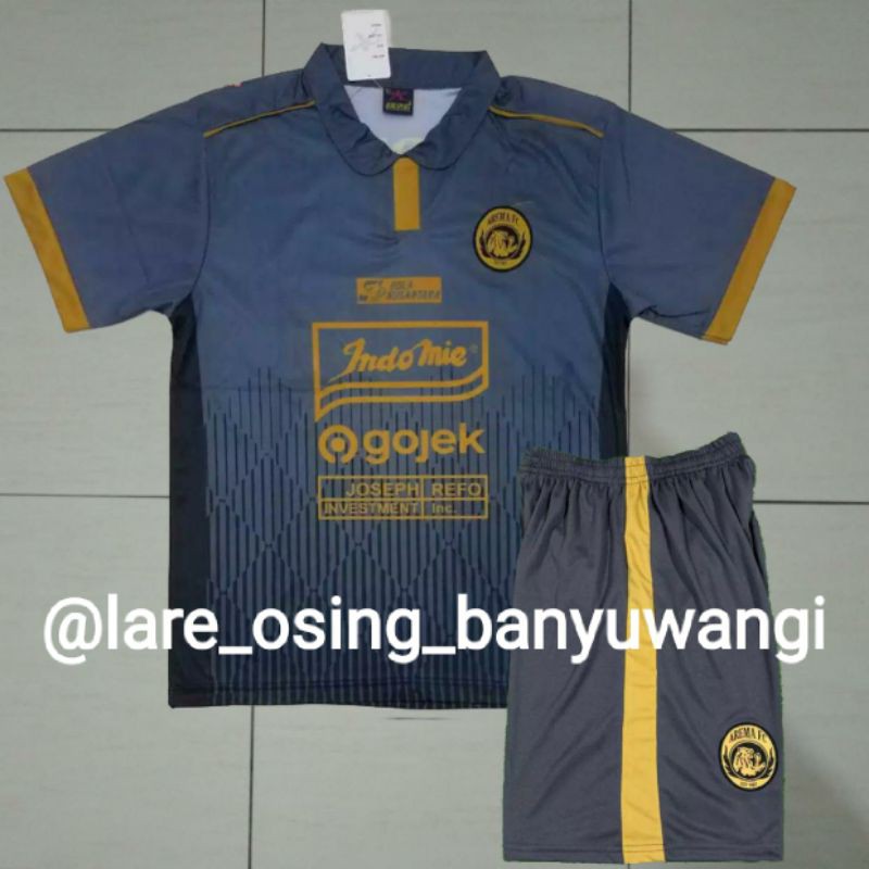 SETELAN DEWASA AREMA FC 2020 3RD ABU EMAS GOLD JERSEY CELANA LIGA 1 THIRD TERBARU PRINTING