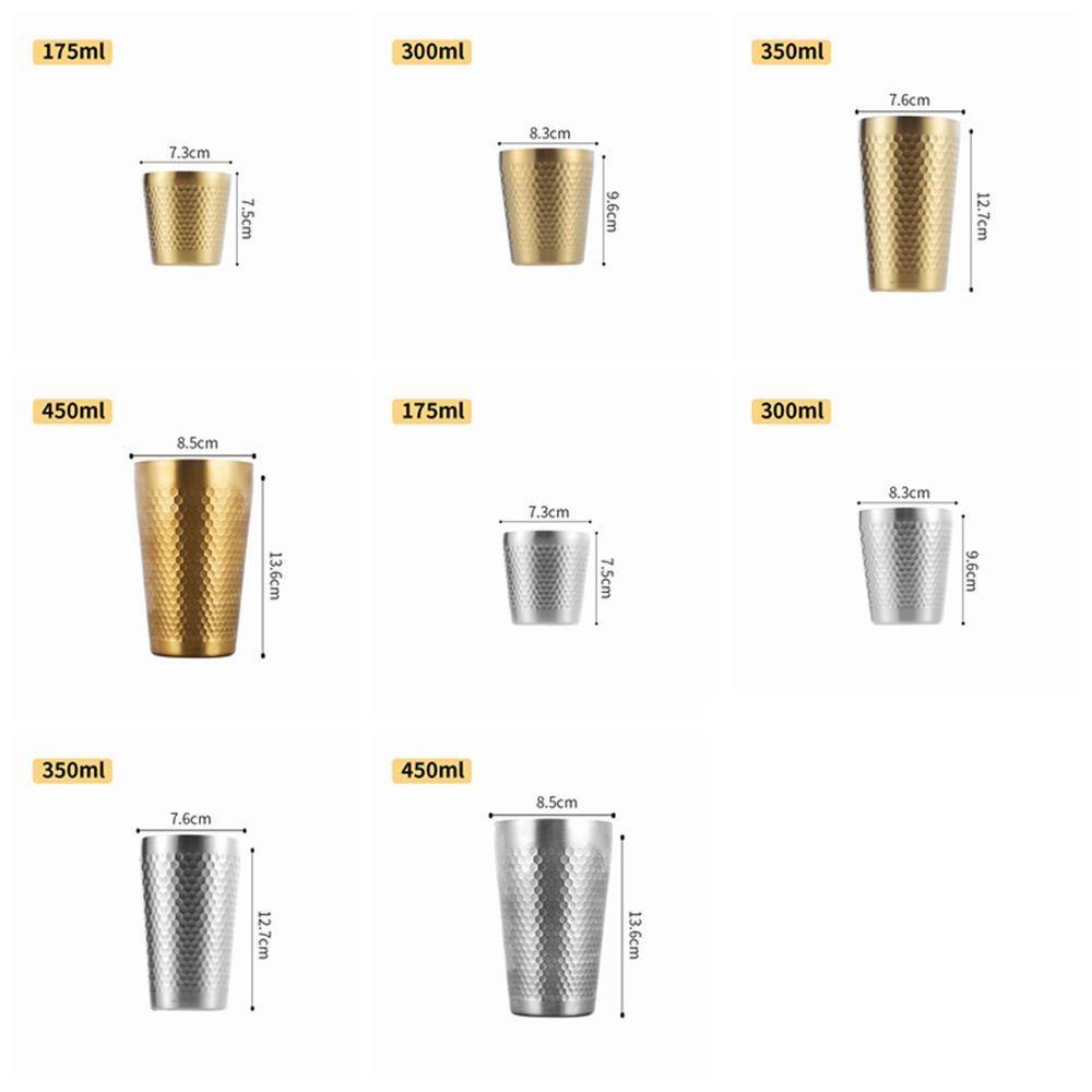 Lanfy Cangkir Air Dapat Ditumpuk Kapasitas Besar Tidak Dapat Pecah Bar Mug Stainless Steel Palu Berlian Cangkir Kopi