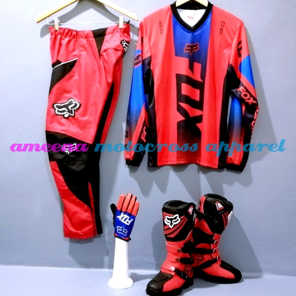 Fullset Jersey, Celana, MX Boots &amp; Glove Motocross Trail Adventure - JCSG005B