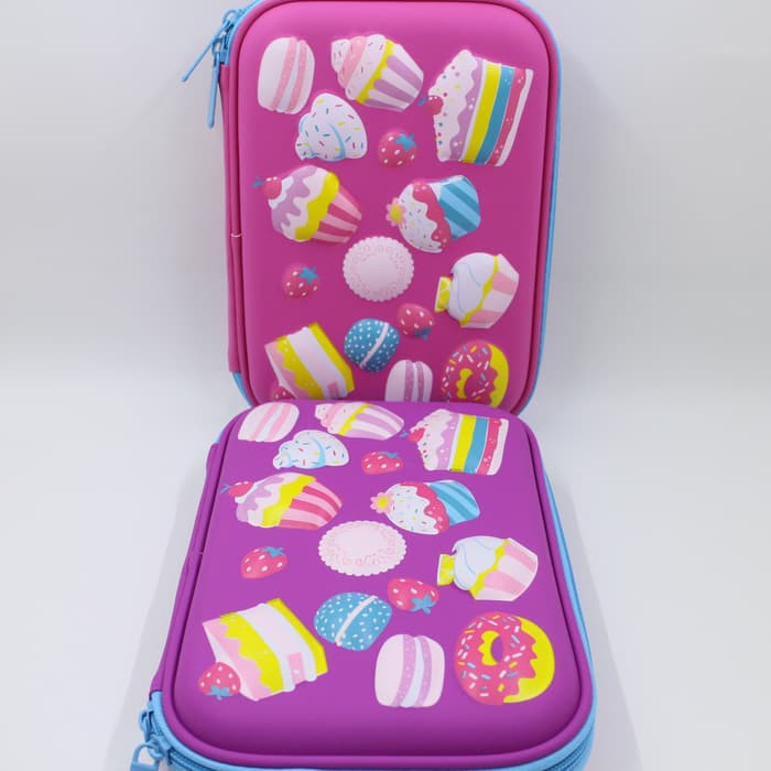 

SMIGGLE LOOK ALIKE KOTAK PENSIL 3D CAKES + PACKING MIKA TEBAL - Fuchsia
