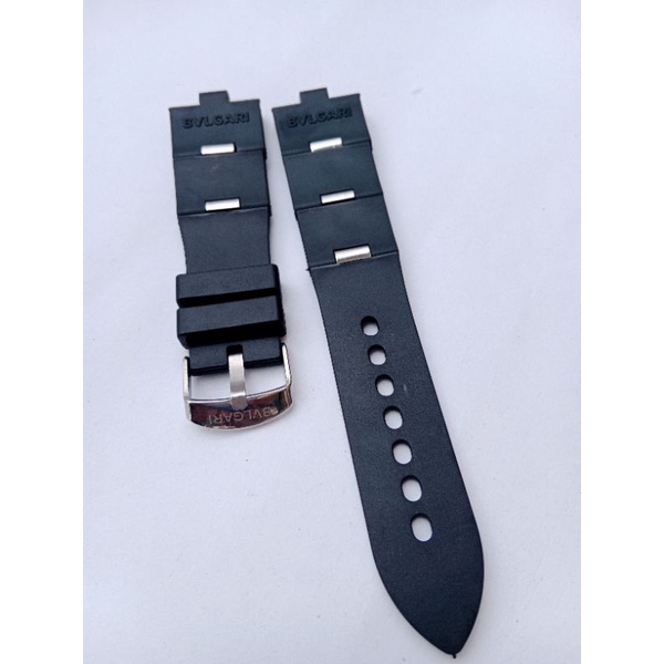 Tali BVLGARI DIAGONO AL38A Strap Tali Jam Tangan Bvlgari Rubber hitam strap jam bulgai 16mm 20mm 24mm