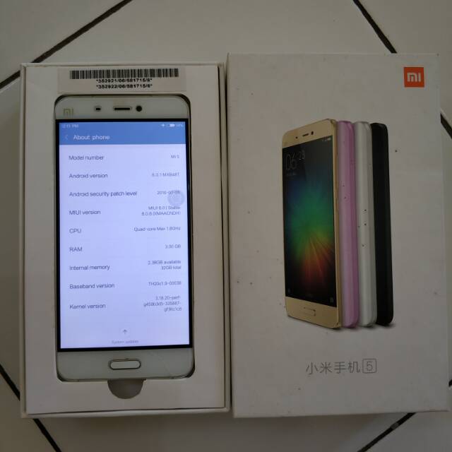 Xiaomi Mi 5 Standard 3/32 White Second Fullset Original Distributor Bukan Redmi atau MacBook Pro Oke