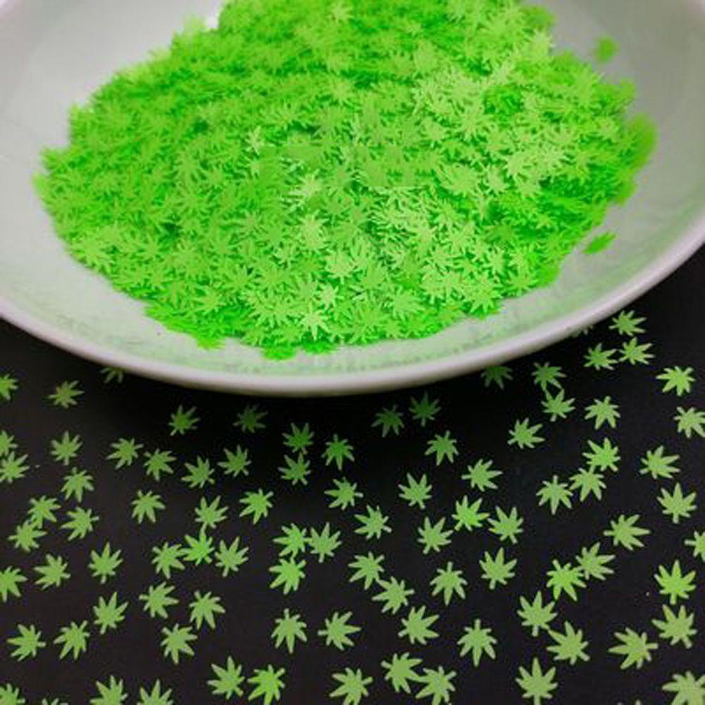 AUGUSTINA Agustina Dekorasi Nail Art 3D Gadis Warna Warni Pohon Hijau Daun Flax Leaf DIY Ornamen