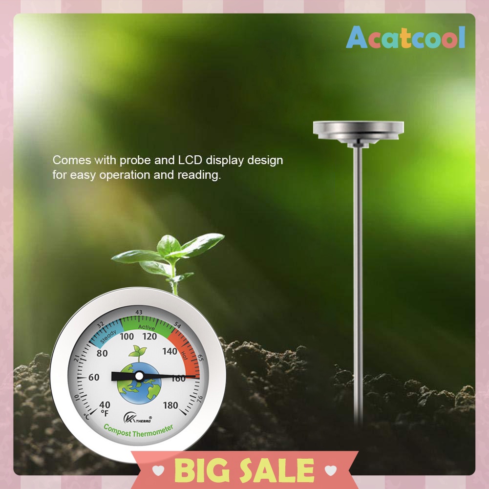 50cm Compost Soil Thermometer Measuring Probe Temperature Tester Meter