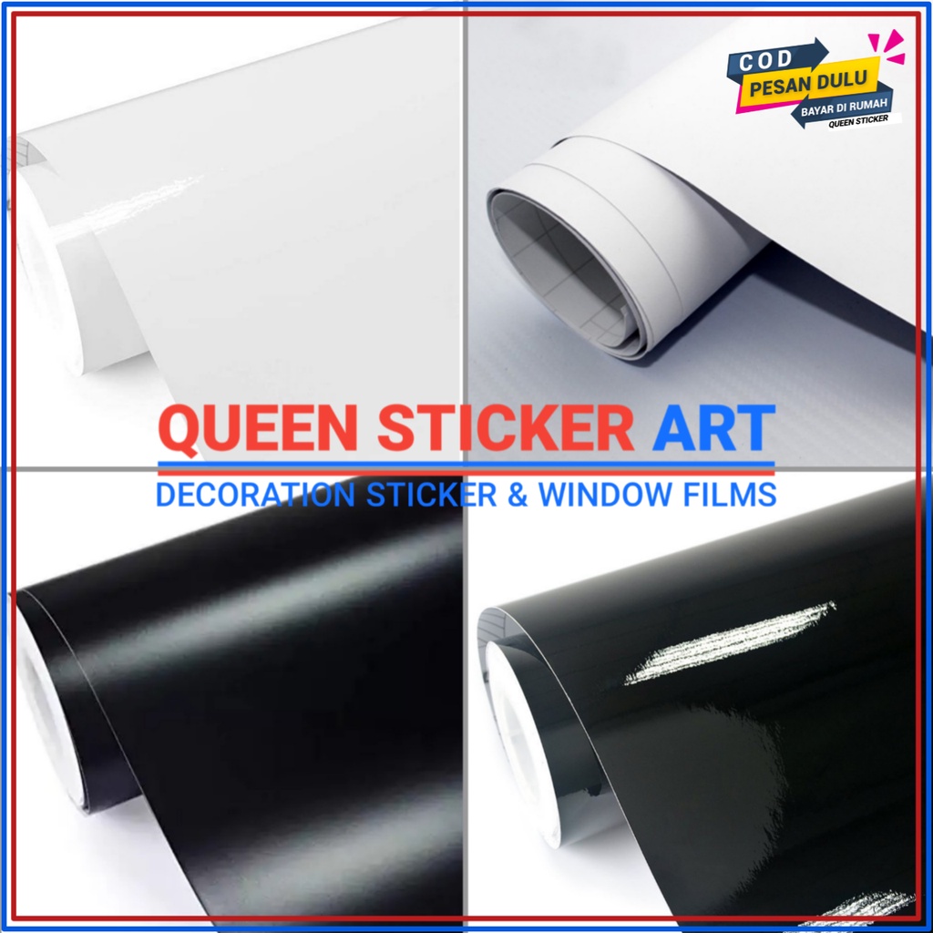 Stiker Sticker Skotlet Putih Hitam Biru Merah Pink Kuning Hijau Orange Polos Gloss Dan Doff Matte Un