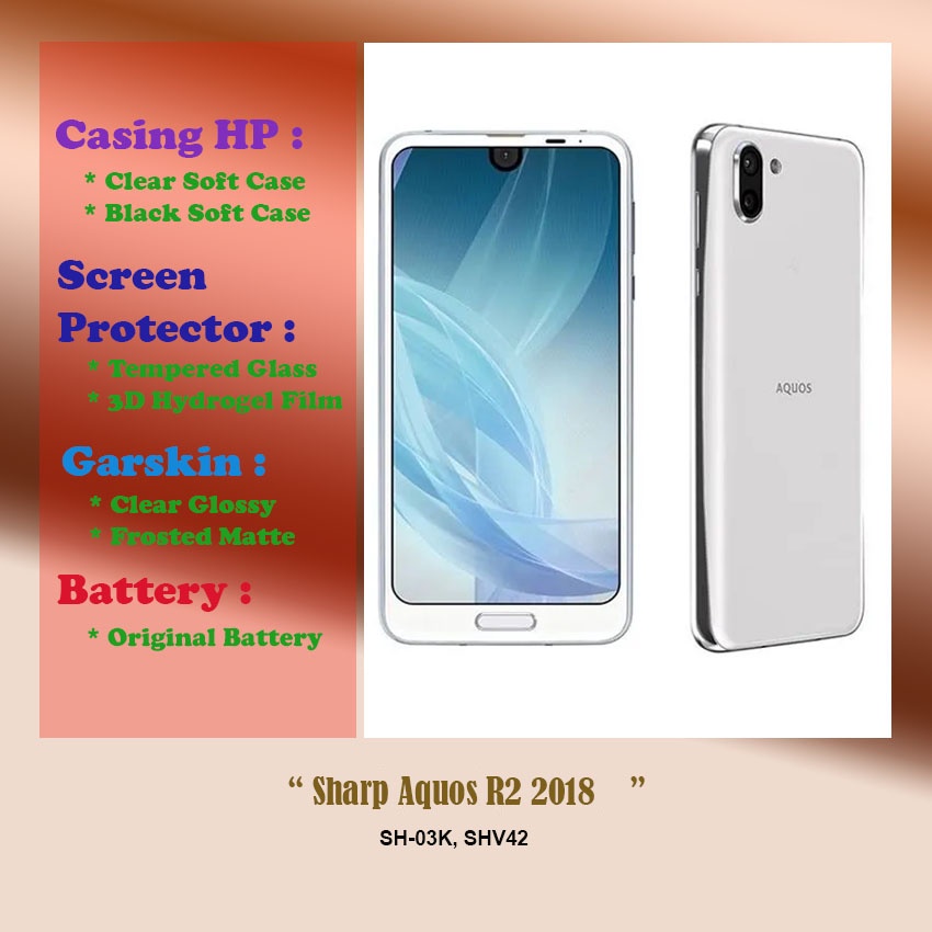 Sharp Aquos R2 2018 - 6.0 inch - Case - Screen Protector - Dll
