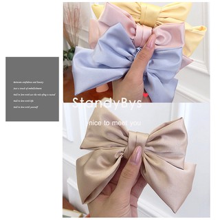 Jepit Rambut Model Pita Besar Bahan Satin Warna Lembut Jepit Rambut Model Pita Besar Bahan Satin Warna Lembut