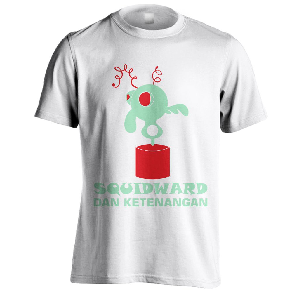 Kaos Squidward Dan Ketenangan 01 Putih Film Squidward Putih