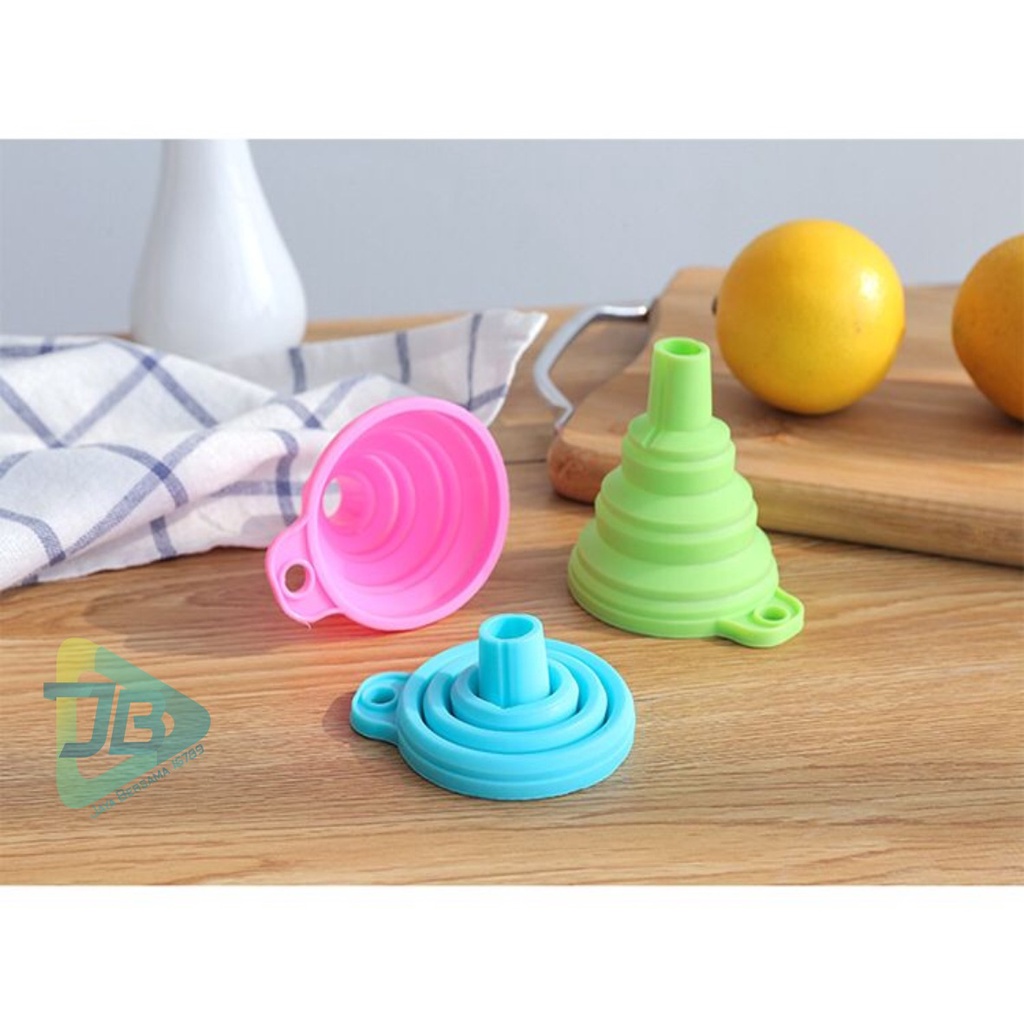 RT75 Corong Silikon Lipat untuk refill sabun minyak Sirup Portable Silicone Folding Funnel JB5463