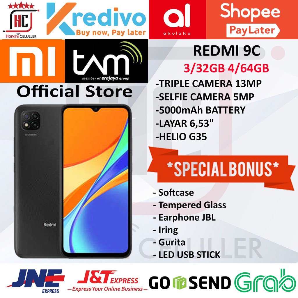 JUAL MURAH XIAOMI REDMI 9C 4/64GB 3/32GB GARANSI RESMI XIAOMI INDONESIA
TAM FULL BONUS TERBARU
