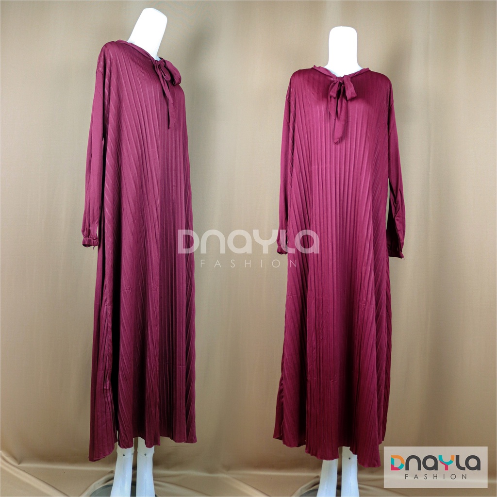 Gamis Plisket Mayung Dasi Jumbo / Baju Wanita Gamis Terbaru