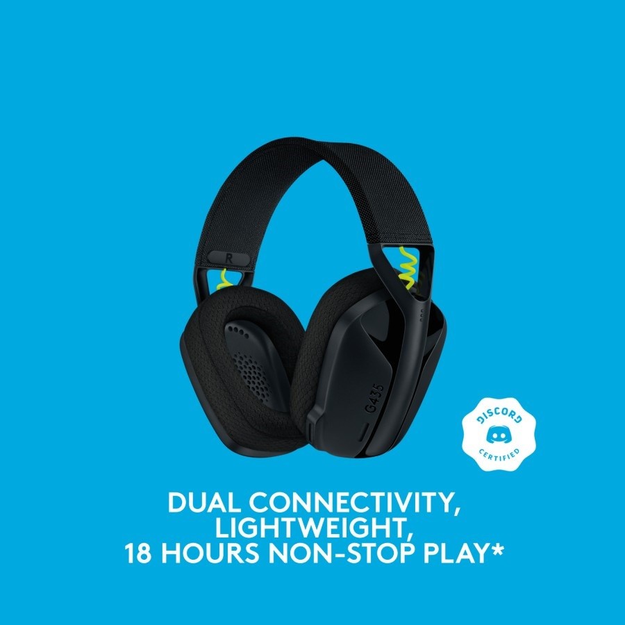 Logitech G435 Headset Gaming Bluetooth Wireless Ultra-light