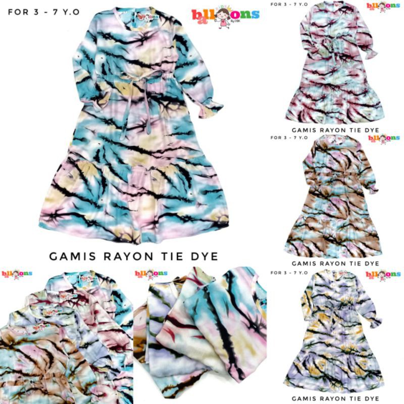 Gamis Rayon Anak motif Tie Dye