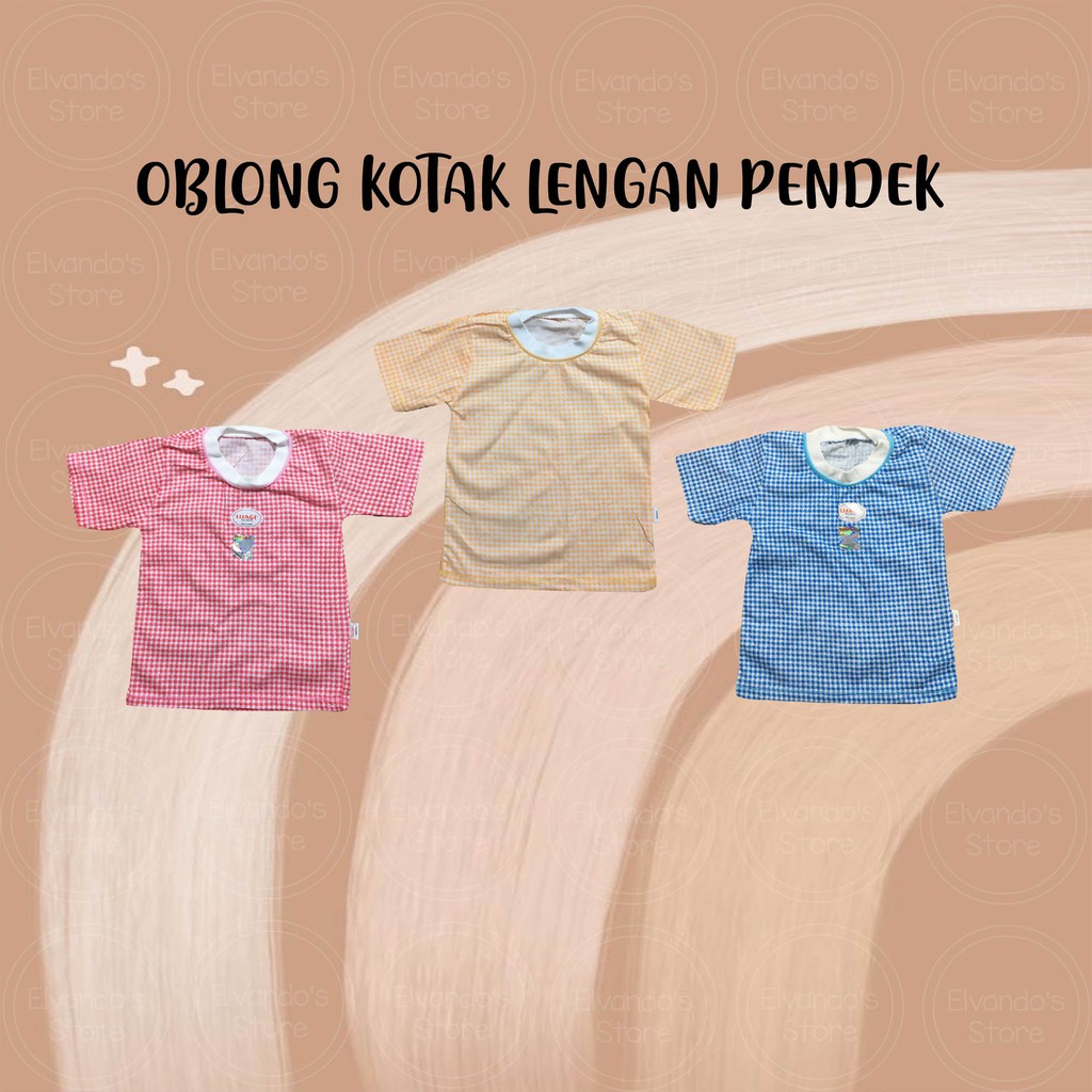 USAGI Baju Oblong Bayi Kotak Lengan Pendek - 3 PCS