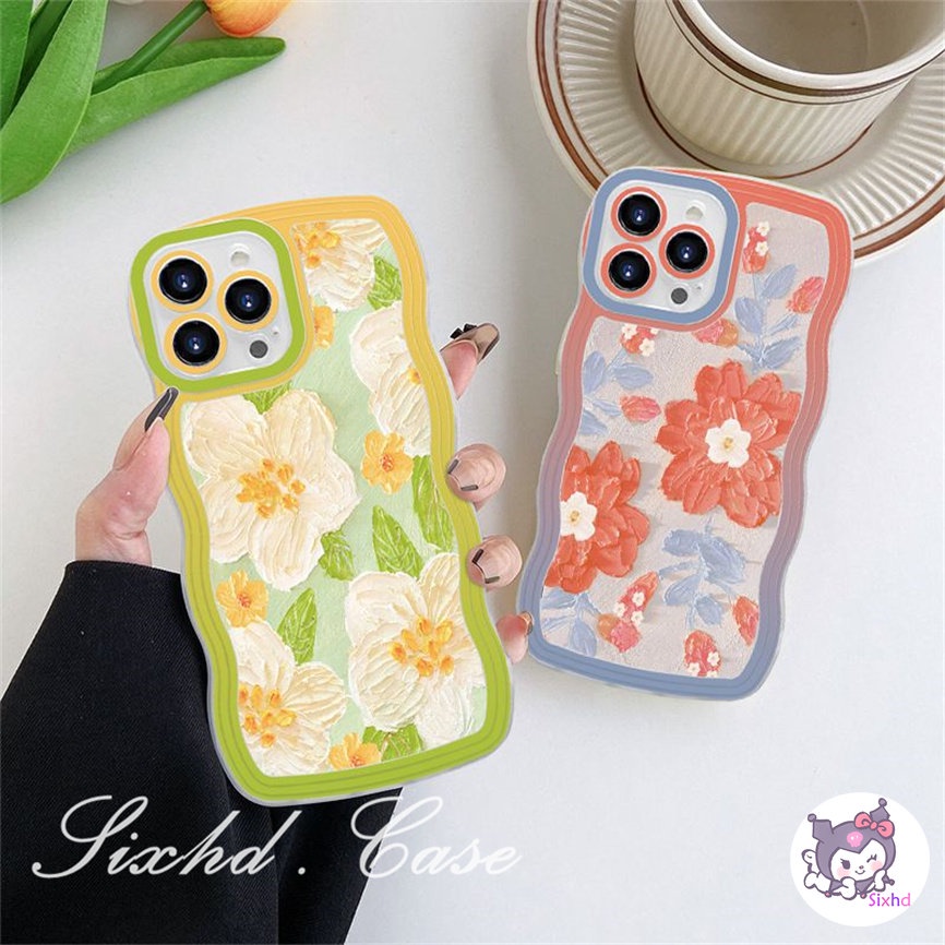 Redmi 12C 11A 10C 9T 9C Note 12 11s 11 10 9 8 Pro 10A 10 9A 9  A2 A1 Xiaomi 11Lite 12T 12Lite 11T 10T Poco M3 F3 X5 X4 X3 Pro Colorful Fashion Flowers Wave Edge Phone Case Soft Cover