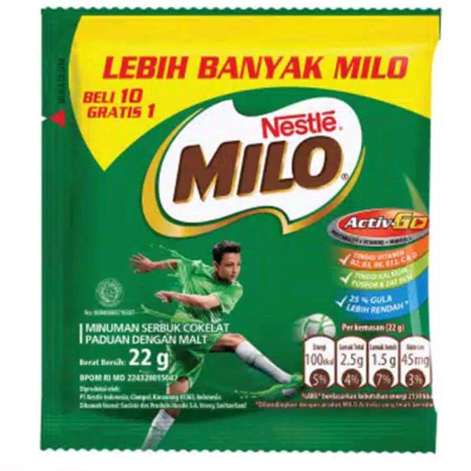 

Nestle Milo 1 SACHET 22 GRAM / Milo Susu Coklat / Susu Cokelat bubuk