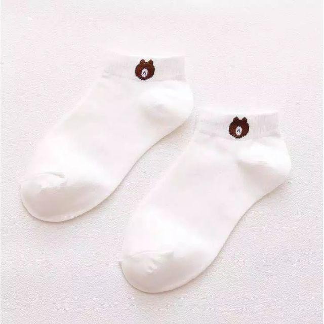 Kaos Kaki Semata kaki motif beruang-Putih