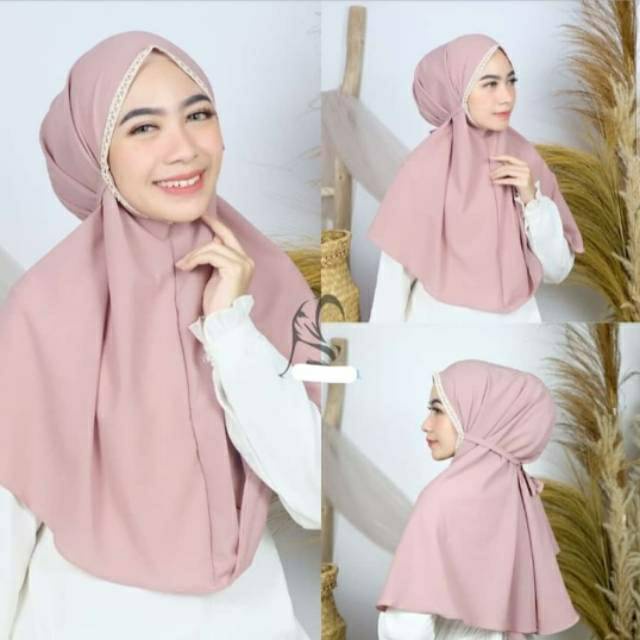 jilbab bergo maryam renda/khimar bergo maryam renda premium