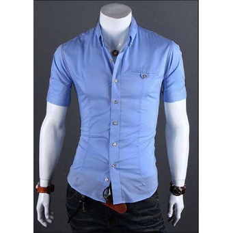 Voyager Kemeja Versace Import Ala Korea Kualitas Premium   JX872 [Barry Blue Ot] Kemeja Pria Slim F