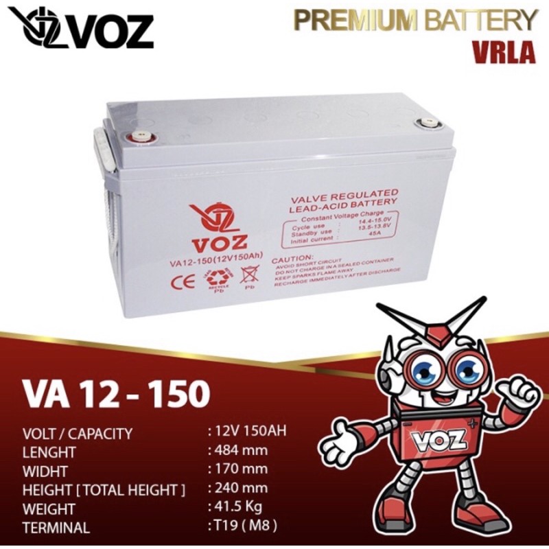 VOZ Battery VA 12-150 (12V 150AH) VRLA Deep Cycle 12v 150ah deepcycle
