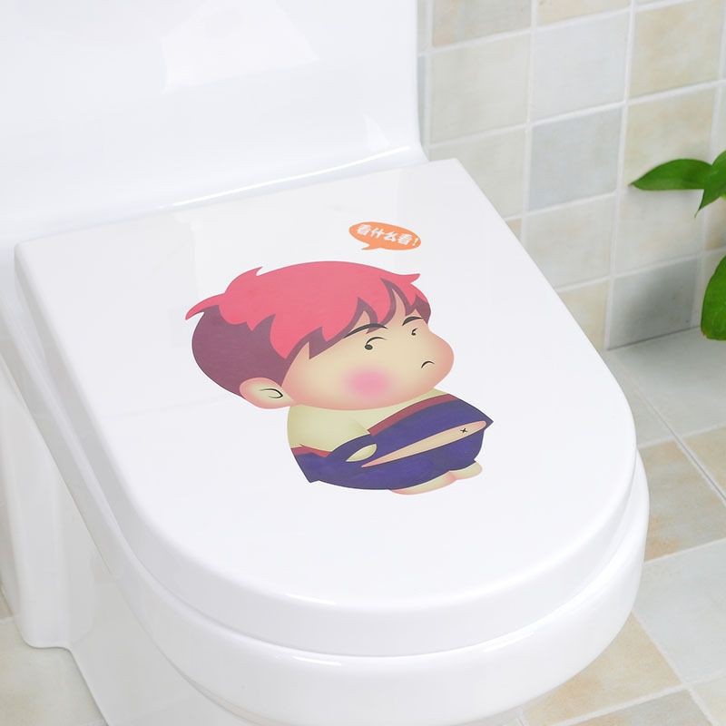 Stiker Dudukan Toilet Motif Lucu/ Stiker Serbaguna Kaca Lemari Kulkas Motif Lucu