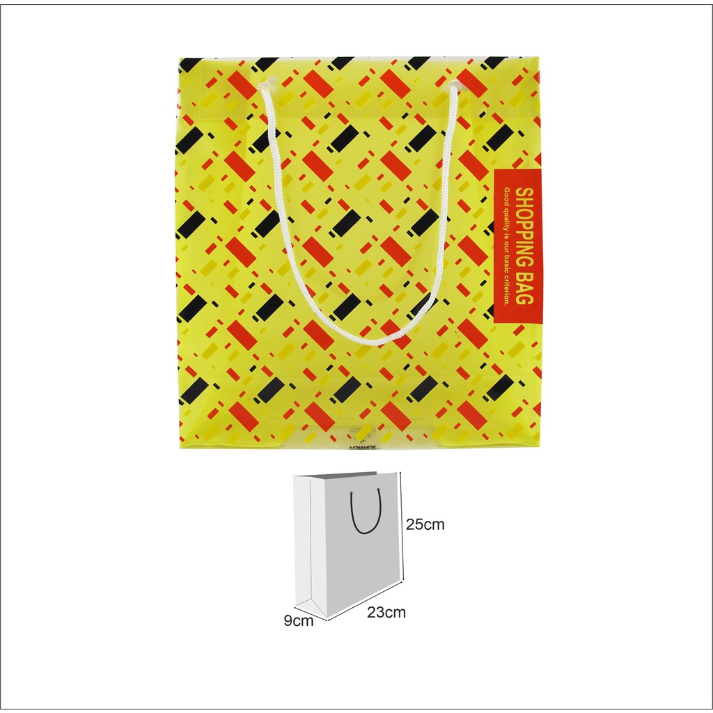 

Souvenir Tas Plastic Gift Bag Shopping Bag Tas Belanja Goodie Bag TOMEX 23x9x25 CM Motif Balok